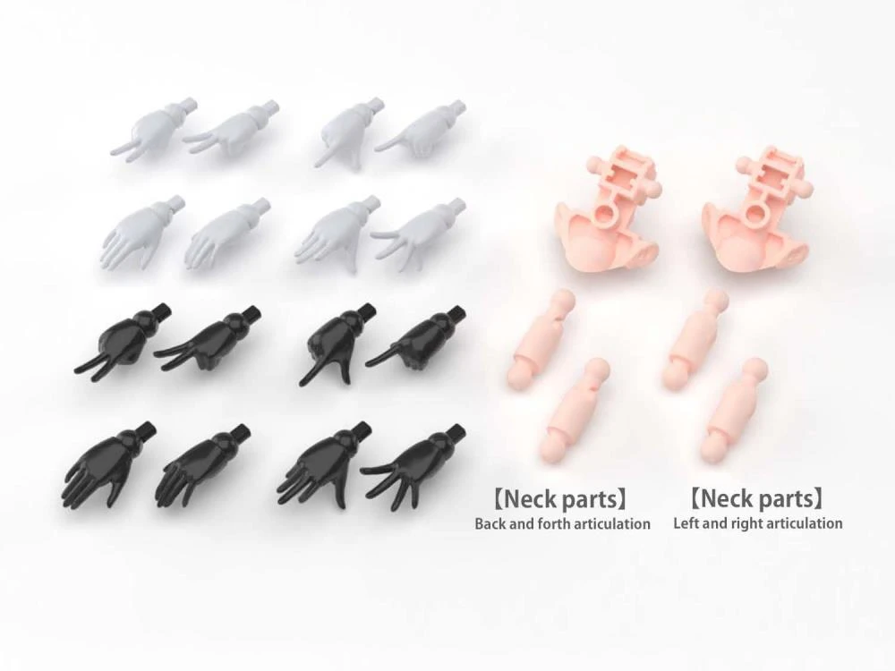 Bandai 30 Minutes Sisters Option Hand Parts (Black & White) Accessory Pack - Image 8
