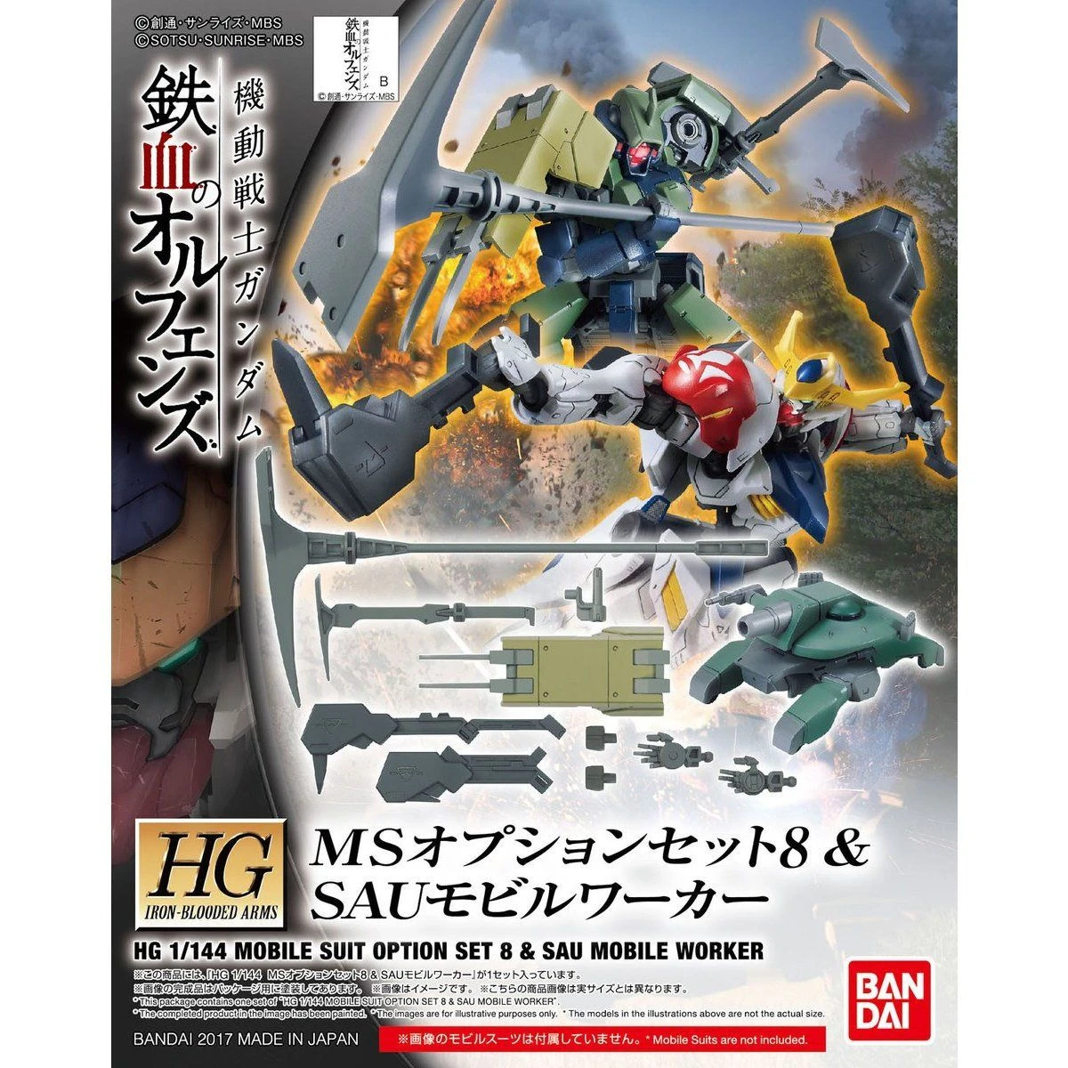 Bandai Orphans HG 1/144 MS Option Set 8 & Sau Mobile Worker - Image 2